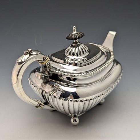 1897 British Antique Sterling Silver Bachelor Teapot 373g James Dixon